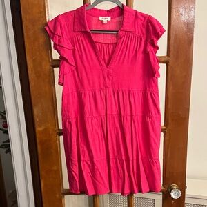 Umgee Fuchsia Tiered Dress